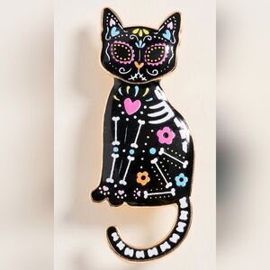 Spooky Colorful Enamel Cat Brooch